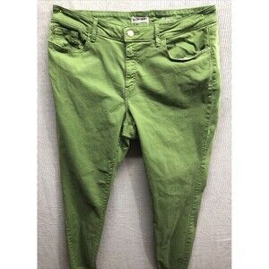 Warp + Weft JFK New York City Skinny Jean 18X29 Green Raw Edge